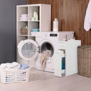 Relaxdays Nischenschrank Spanplatte Weiß 61,5 cm x 20 cm x 45 cm