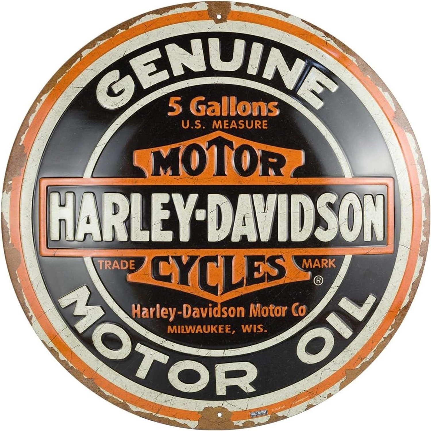 Nostalgic-Art Blechschild 35 cm Rund - Harley-Davidson - Genuine Motor Oil günstig online kaufen