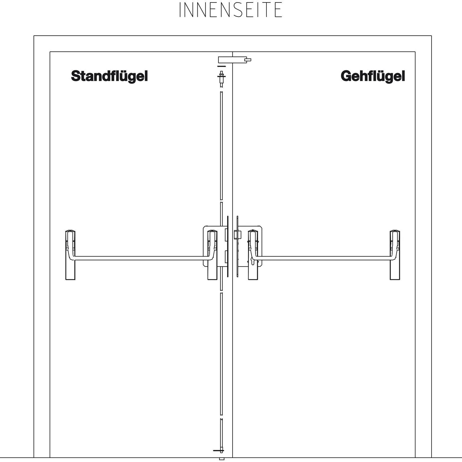 Bks Fluchttürschloss-Set Funktion E En-1125 2-Flügelig Dornmaß 65 Links Edelstahl