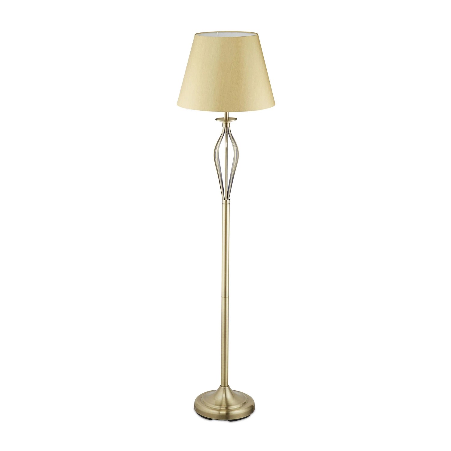 Relaxdays Stehlampe Stahl Stoff Gold Antik 158 cm x 39 cm 5,9 kg