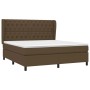 Braunes vidaXL Boxspringbett 160x200 cm mit Stoffbezug, inklusive Matratze und Kopfteil.