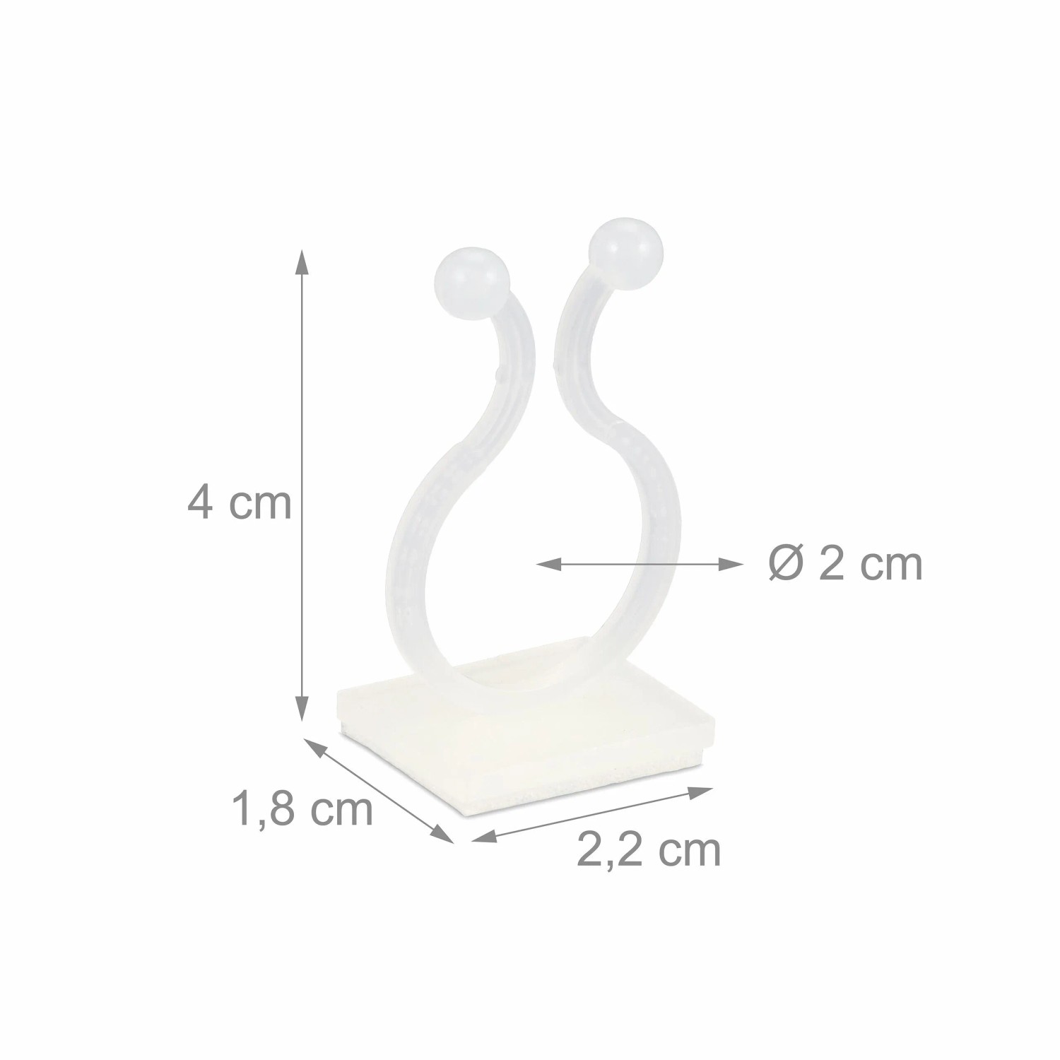 Relaxdays Pflanzenclips Kunststoff Weiß Selbstklebend 240er Set 1,8 cm x 2,2 cm x 4 cm 300 g_4