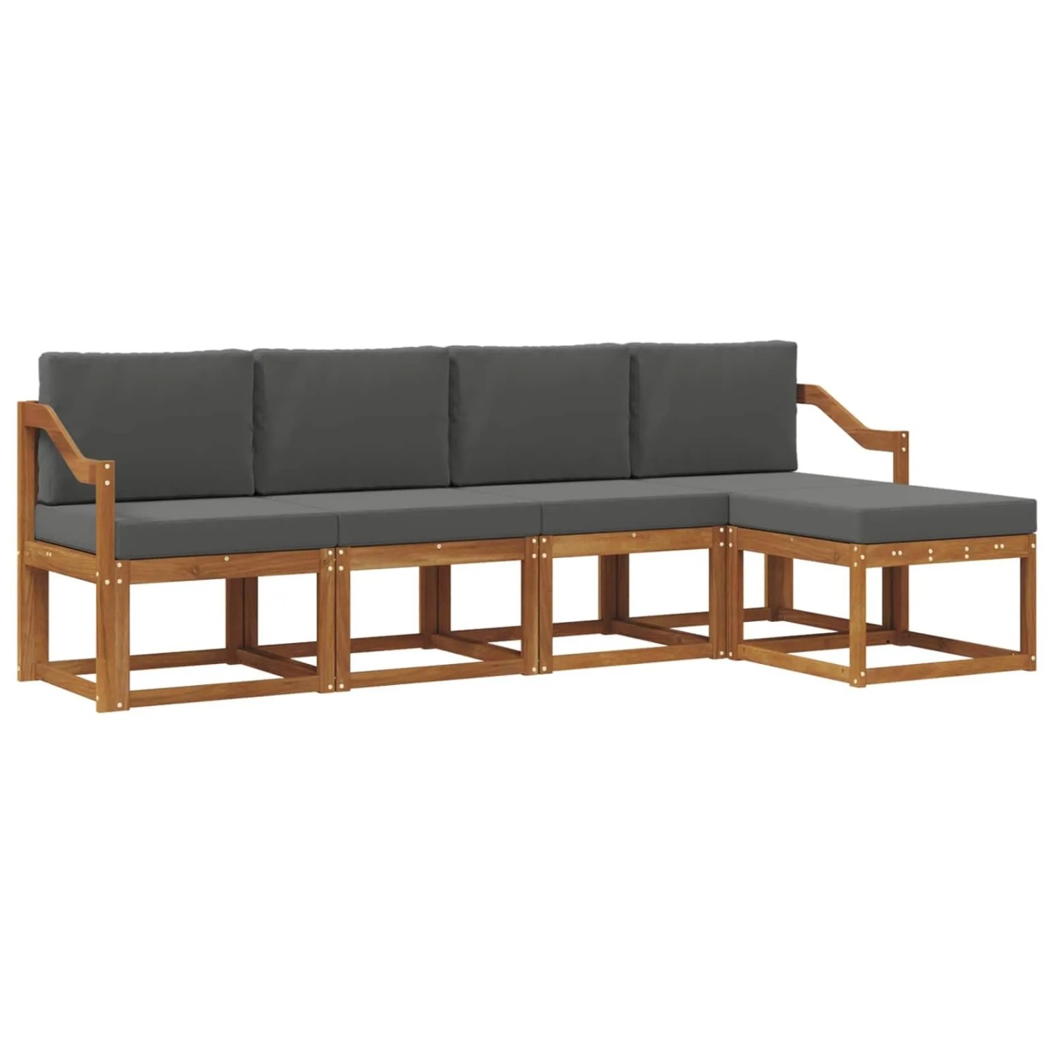 vidaXL Outdoor-Sofagarnitur mit Kissen 5 Stk Natur und Anthrazit 3366270