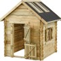SwingKing Spielhaus Louise mit Fenster, 120x120x160 cm, aus Holz für den Garten.