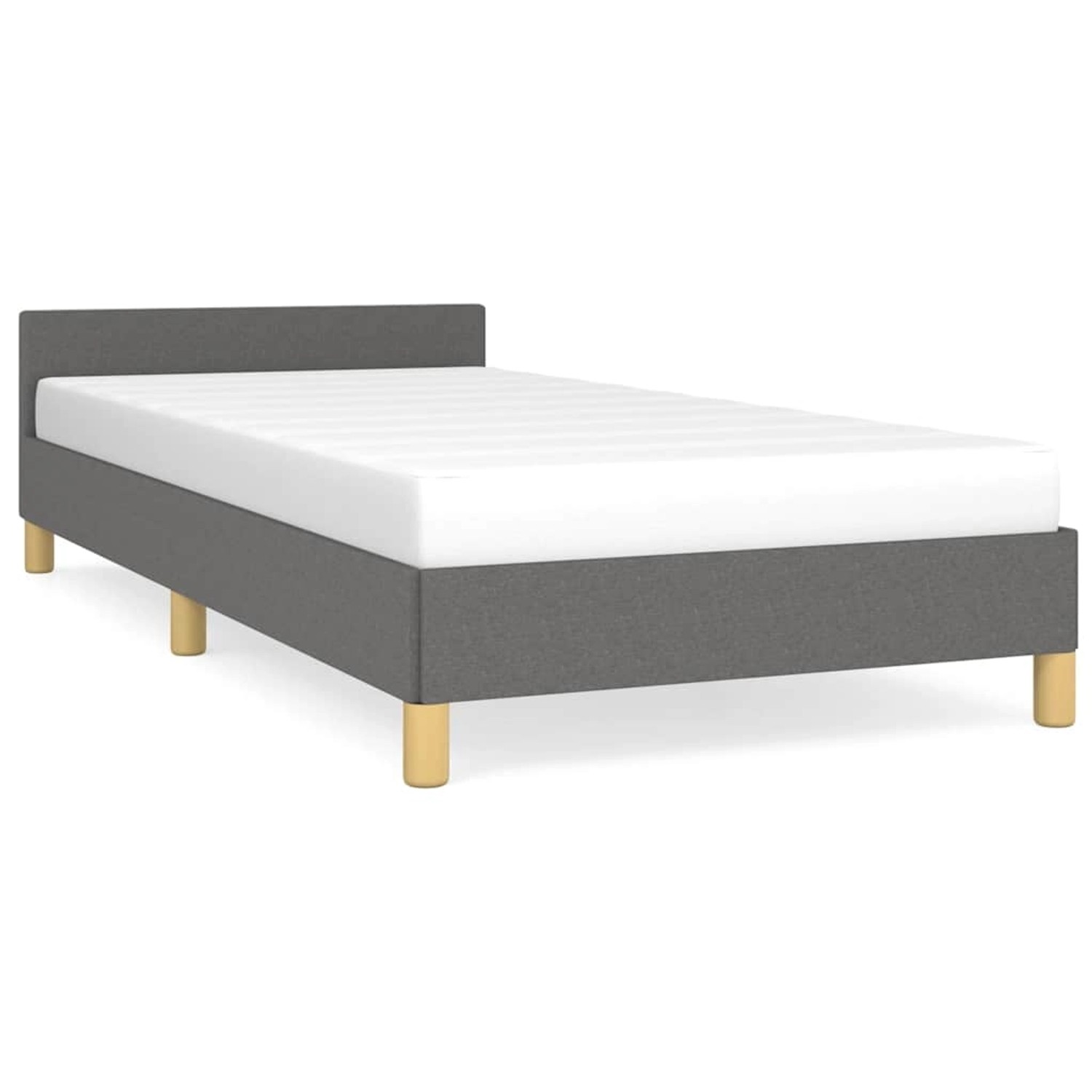 vidaXL Bettgestell ohne Matratze Dunkelgrau 100x200 cm Stoff 347392 günstig online kaufen