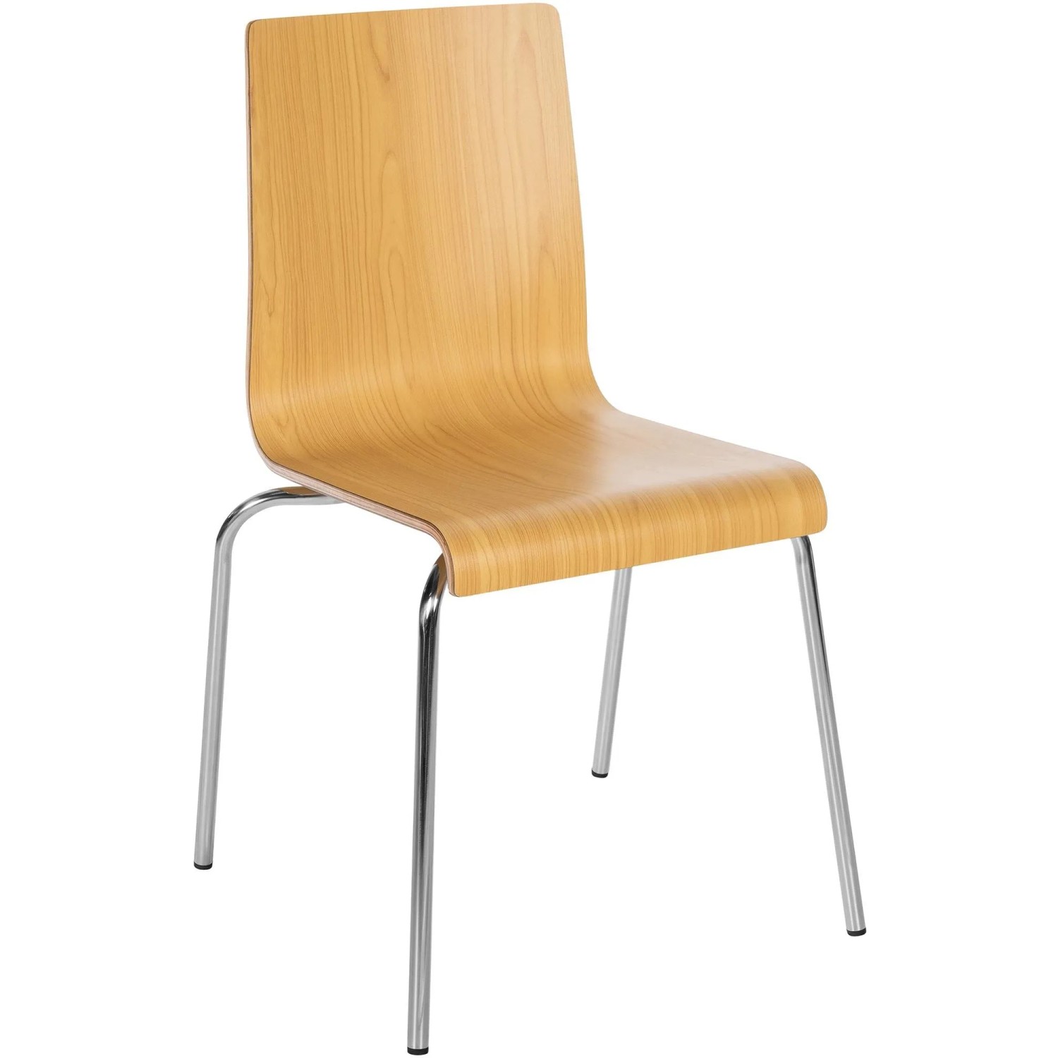 DELUKE Besucherstuhl GENEVA Holz Natura 49x49x85cm Konferenzstuhl Wartezimmerstuhl Bürostuhl