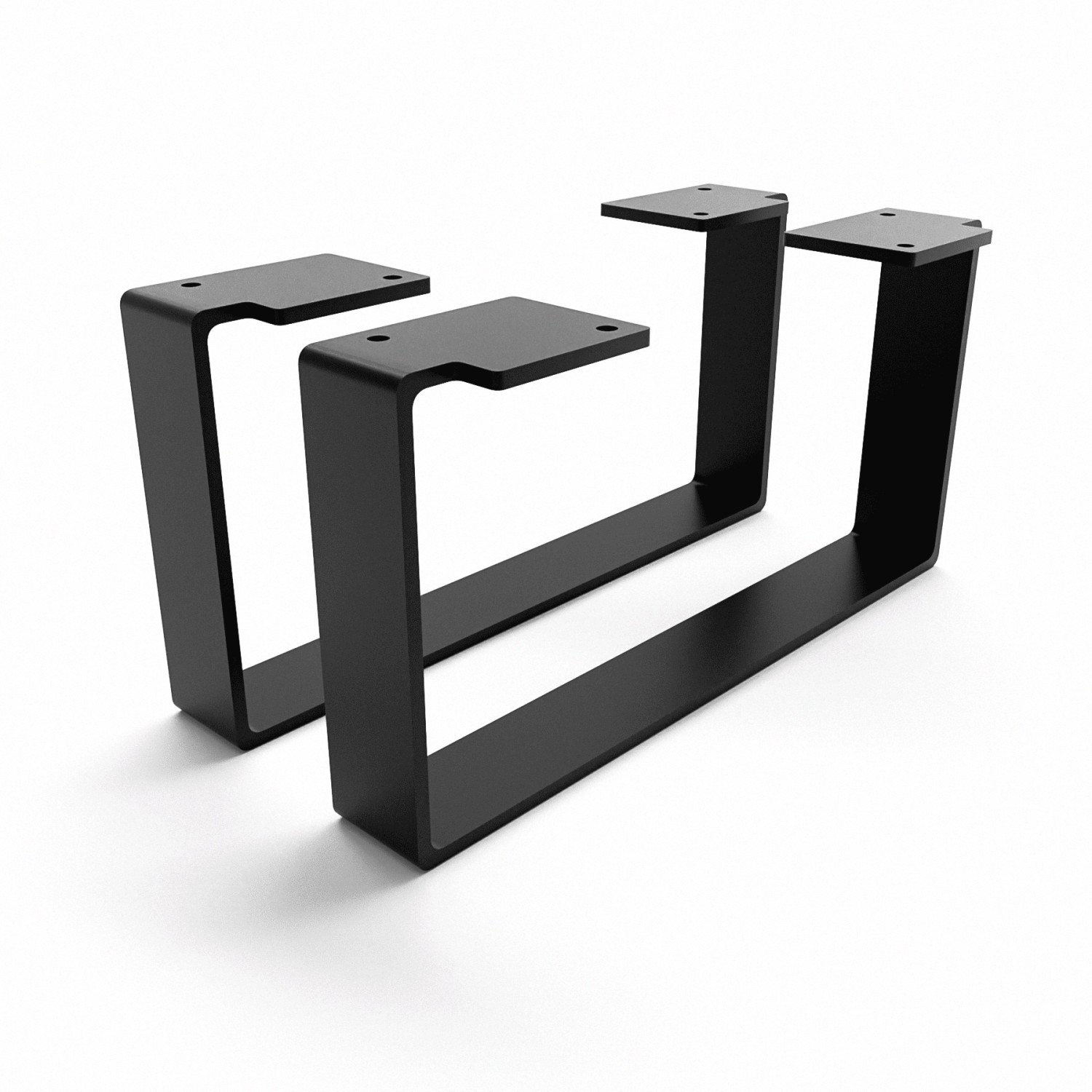 HEVVA Möbelfüße LUXEMBURG 15 cm Hoch 30 cm Tief 2er Set Schwarz