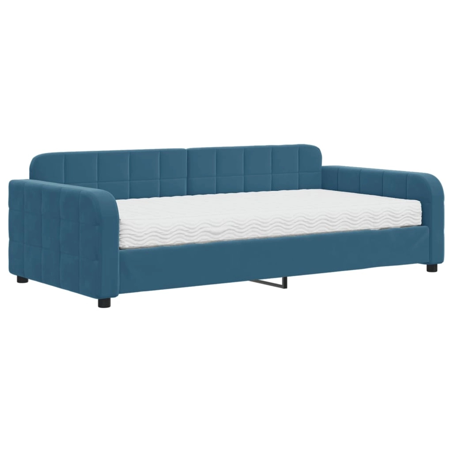 vidaXL Gästebett Gästebett Tagesbett mit Matratze Blau 100x200 cm Samt Bett günstig online kaufen