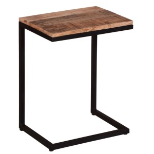 GarWoh Beistelltisch Materos aus Mango mit schwarzem Metallgestell, 40x30x70 cm.