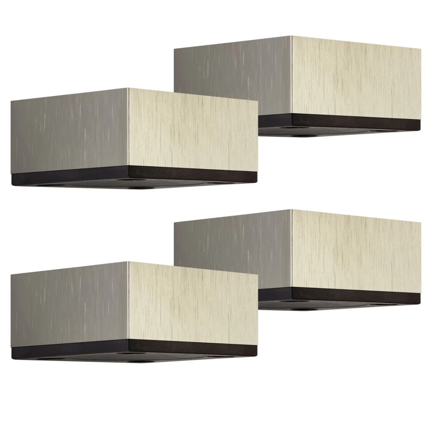 SOTECH 4er Set Möbelfüße MOTEL 65 x 65 mm Höhe 35 mm Edelstahloptik