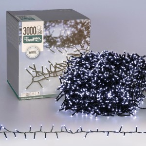 ECD Germany LED Cluster Lichterkette 39m 3000 LEDs Kaltweiß Außen