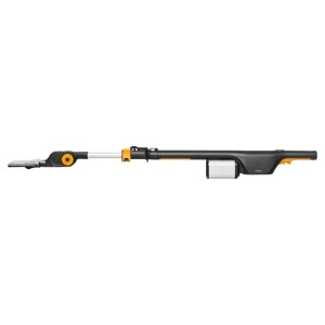 Fiskars Akku-Teleskop-Astschere Bypass, schwarz-orange, mit ausziehbarer Stange und Schneidkopf für hohe Äste.