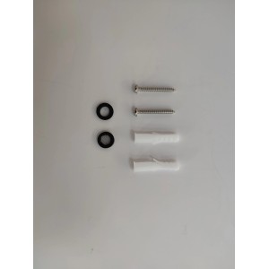 Montagematerial für Thermoflow Durchlauferhitzer: 2 Schrauben, 2 Dübel, 2 Dichtungen.