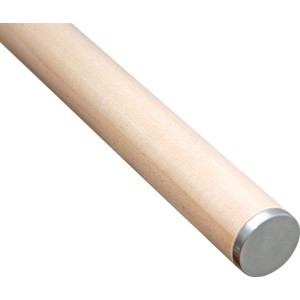 Edelstahl Endkappe (Ø 52mm) auf Holzhandlauf für Treppen & Geländer.
