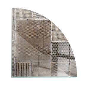 Tulup Glasplatte für Kamin Lochblechmuster Funkenschutzplatte aus Glas Quartal 100x100 cm Beige Glasplatte für Kamin Glasplatte für Öfen