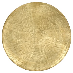 Goldener Womo-Design Couchtisch (90x45 cm) mit Hammerschlag-Optik, handgefertigt.