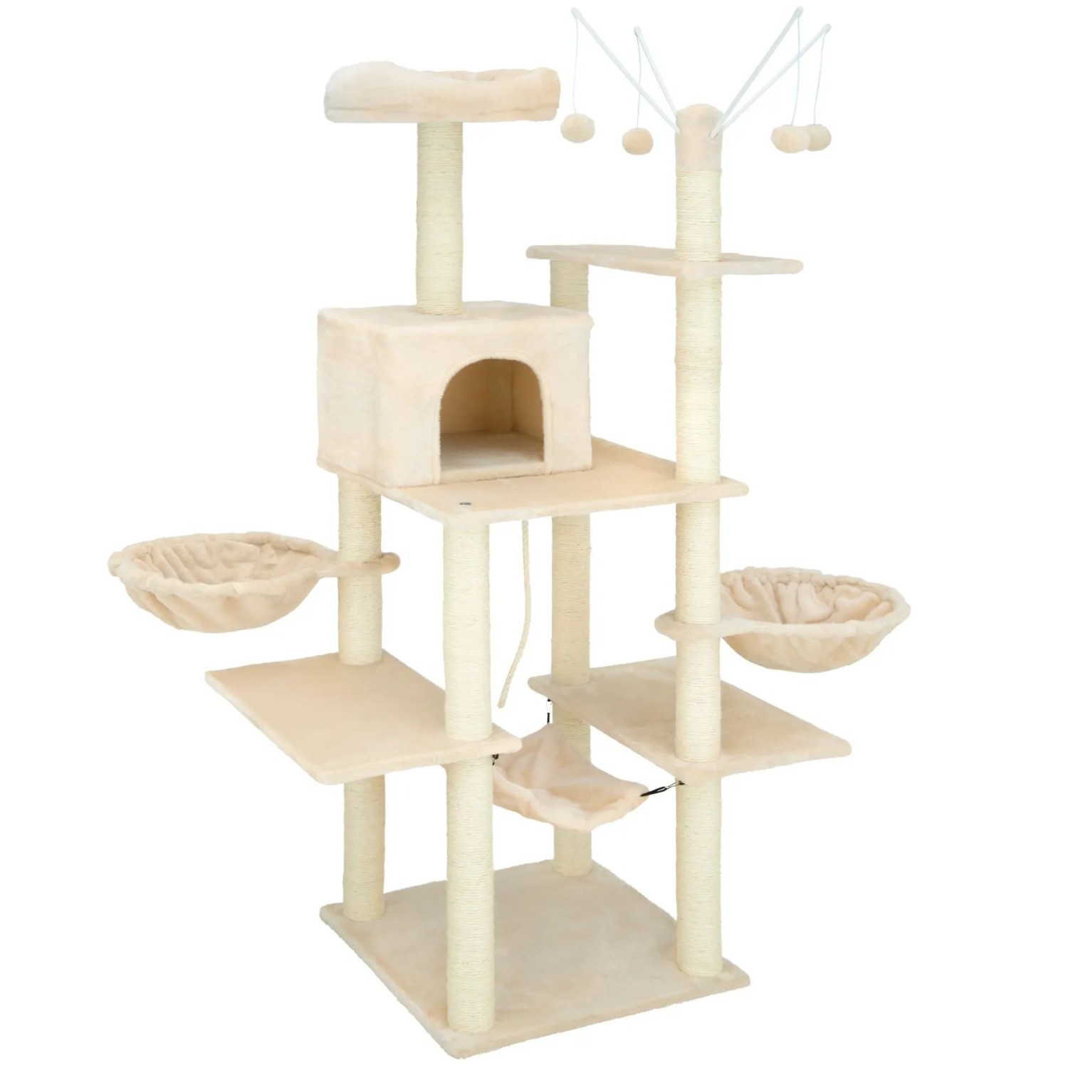 Tectake Kratzbaum Lilou 165 cm Sisal  120 x 61 x 165 cm Beige