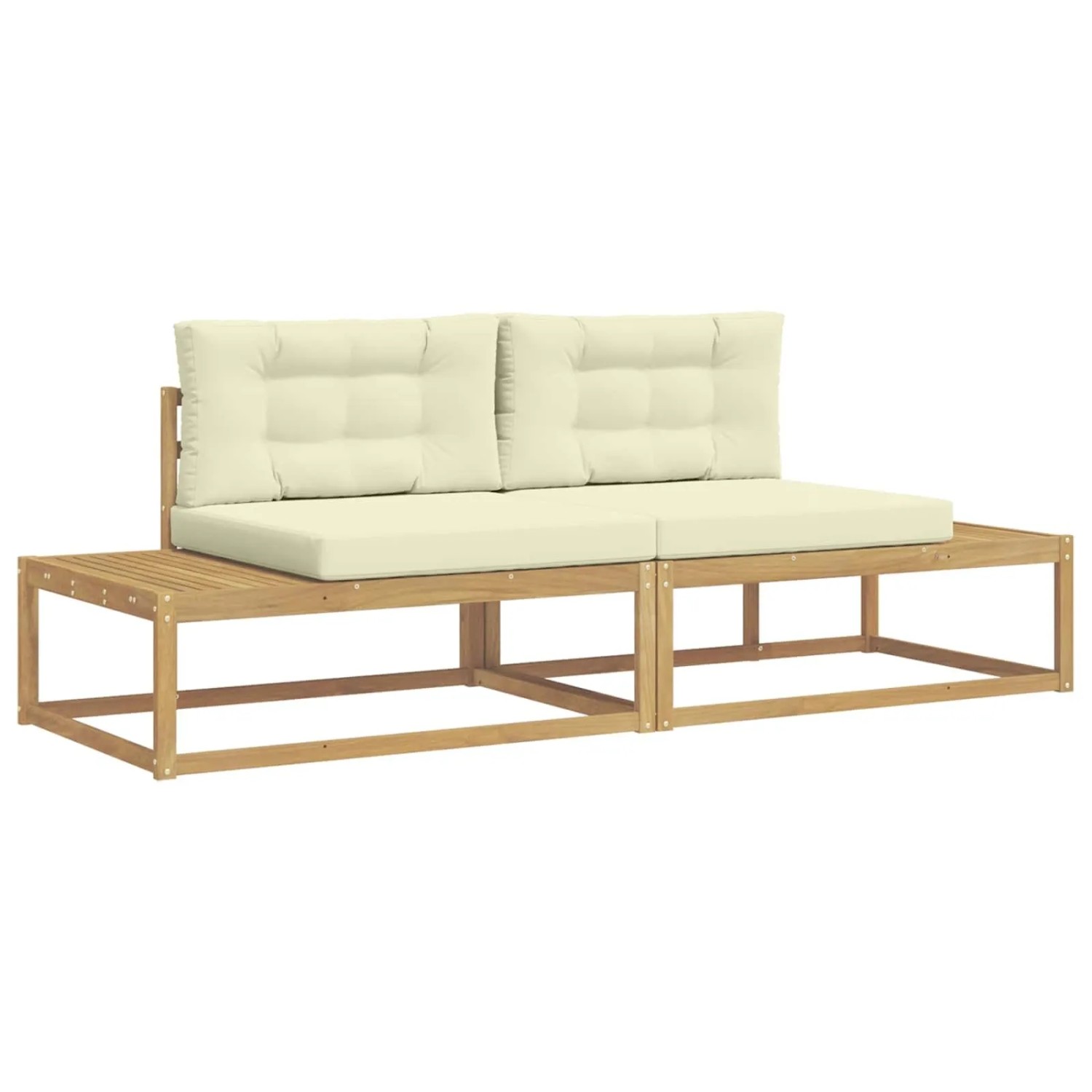 vidaXL Outdoor-Sofagarnitur Weiß 230,5 x 83 x 73 cm Polyester 3386989