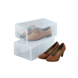 Wenko Schuhboxen 2er-Set: Transparente Aufbewahrungsboxen für Schuhe, stapelbar.