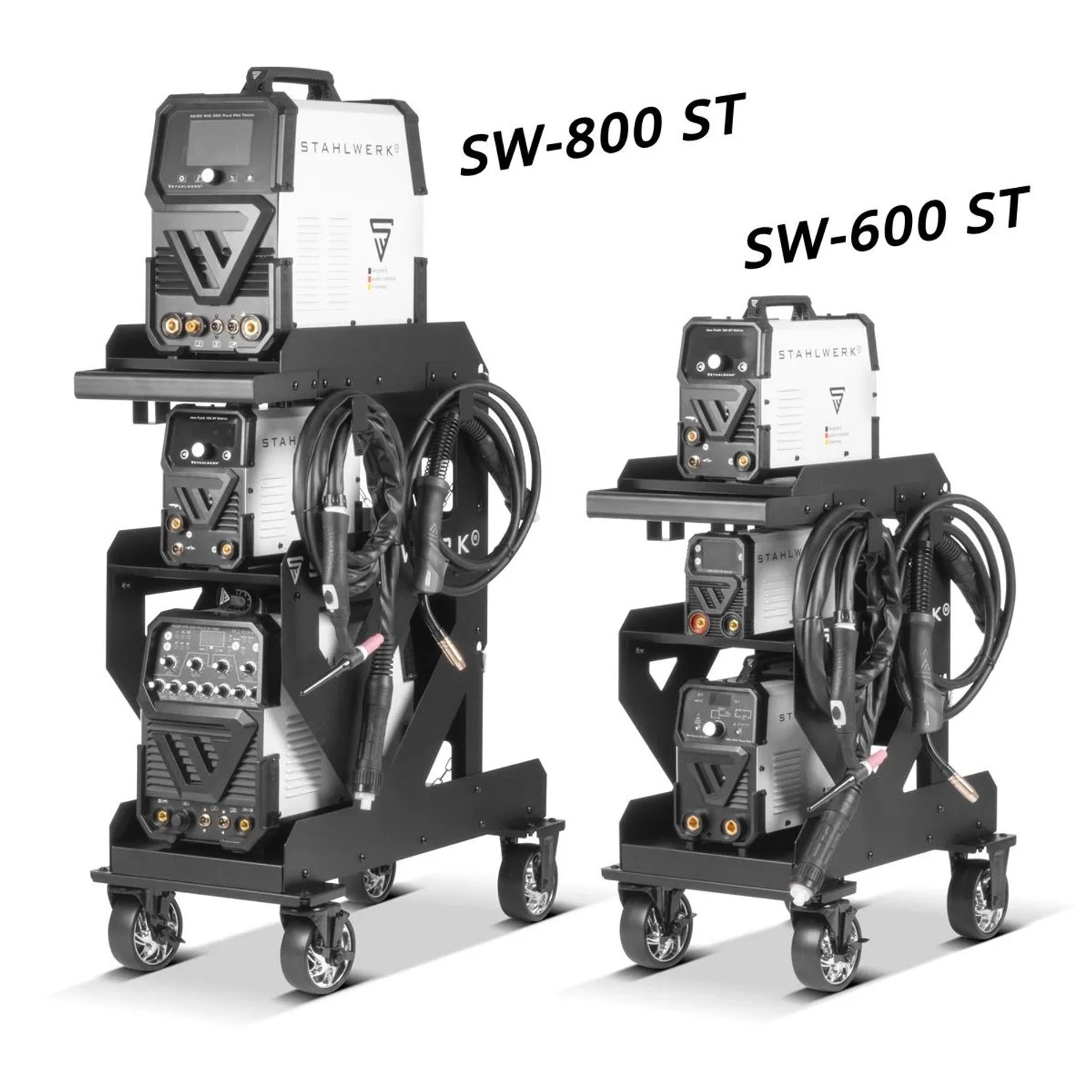 STAHLWERK Schweißwagen SW-600 ST & SW-800 ST, Werkstattwagen für Schweißgeräte und Zubehör.