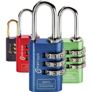 Burg Wächter Zahlenschloss Combi Lock Fun 88, verschiedene Farben, mit 3 Rollen und Alu-Korpus.