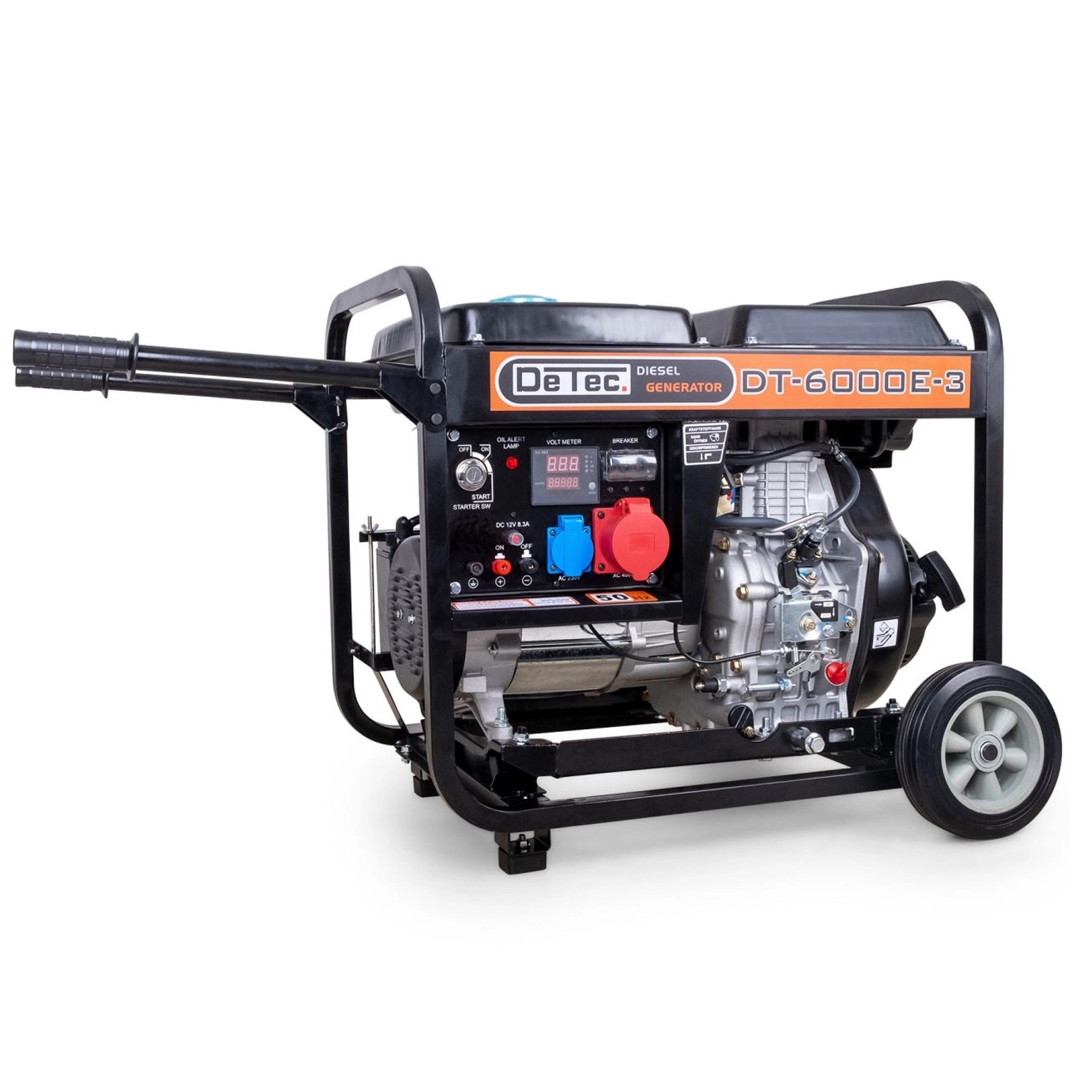 DeTec. Diesel Stromerzeuger 5kW 400V Starkstrom Generator 3-Phasen Dieselaggregat 5000 Watt Stromgenerator mit E-Start