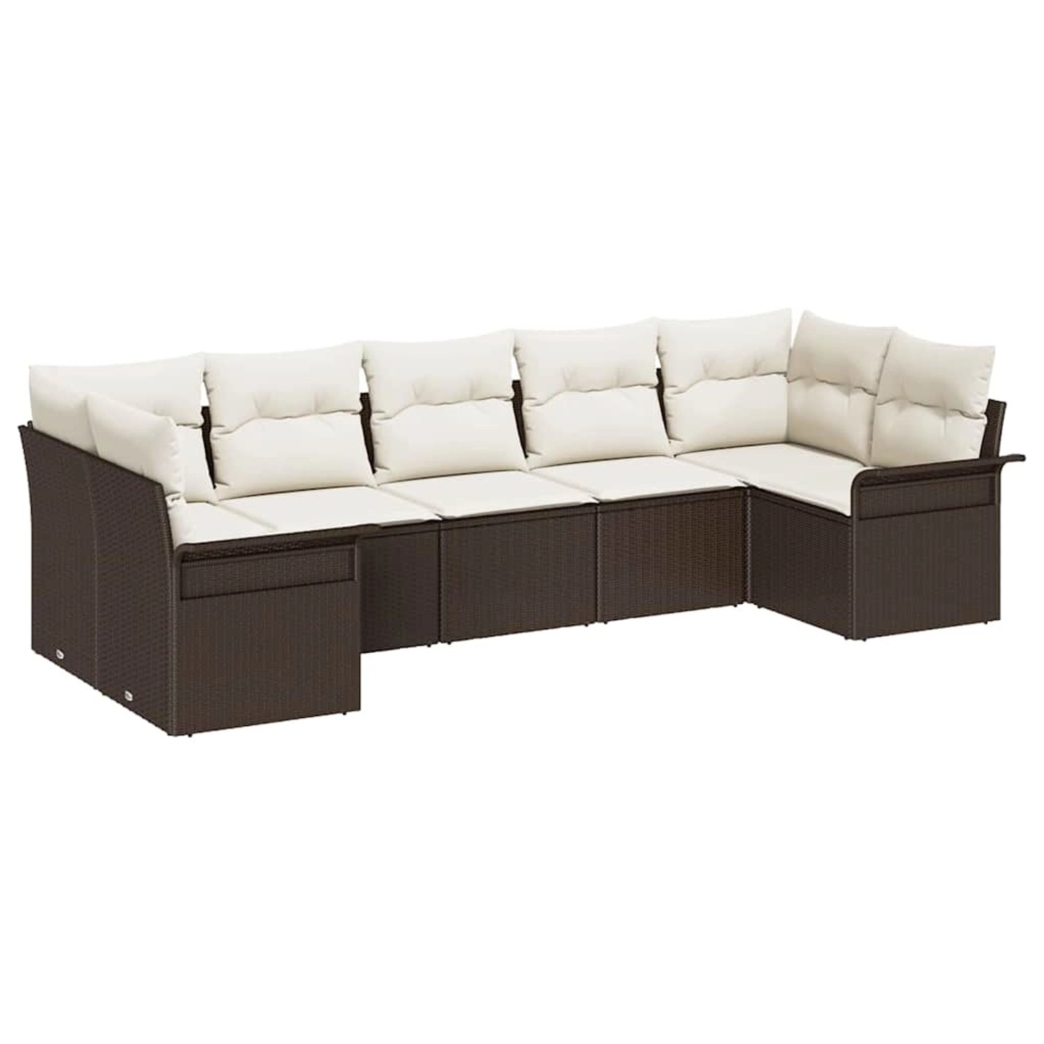 vidaXL Garten-Sofa-Set mit Kissen 7-Tlg Braun Poly Rattan 3345508 günstig online kaufen