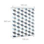 Relaxdays Duschrollo Kunststoff Aluminium Grau Blau Beige Wasserabweisend 140 cm x 240 cm_4