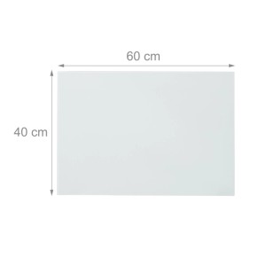 Relaxdays Glas Magnetboard Sicherheitsglas Weiß Magnetisch 60 cm x 40 cm