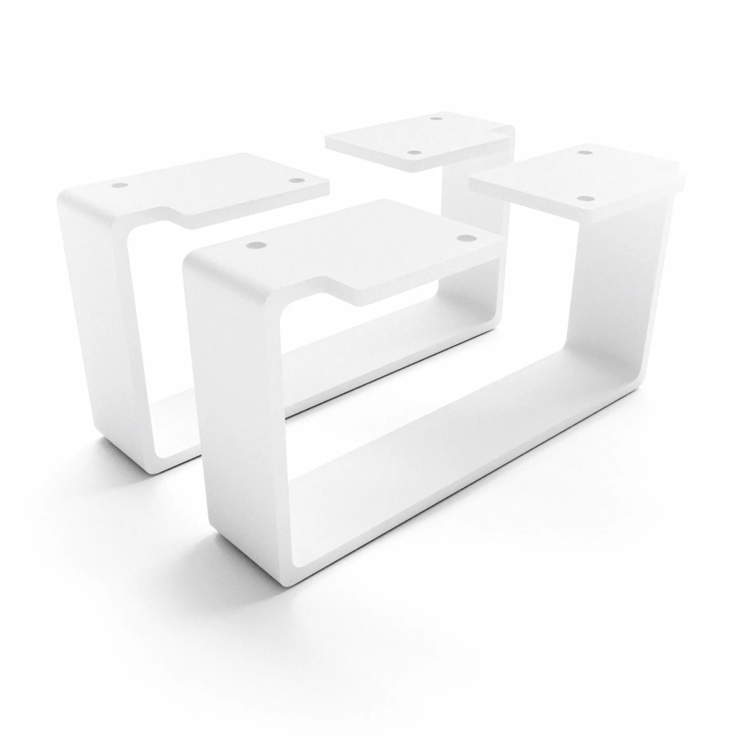 HEVVA Möbelfüße LUXEMBURG 10 cm Hoch 20 cm Tief 2er Set Weiß