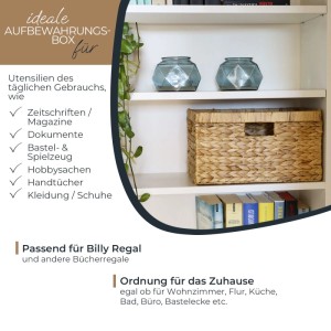 HMF 37249-S4 Aufbewahrungskorb Korb Wasserhyazinthe 4er Set Billy 35 x 25 x 20 cm