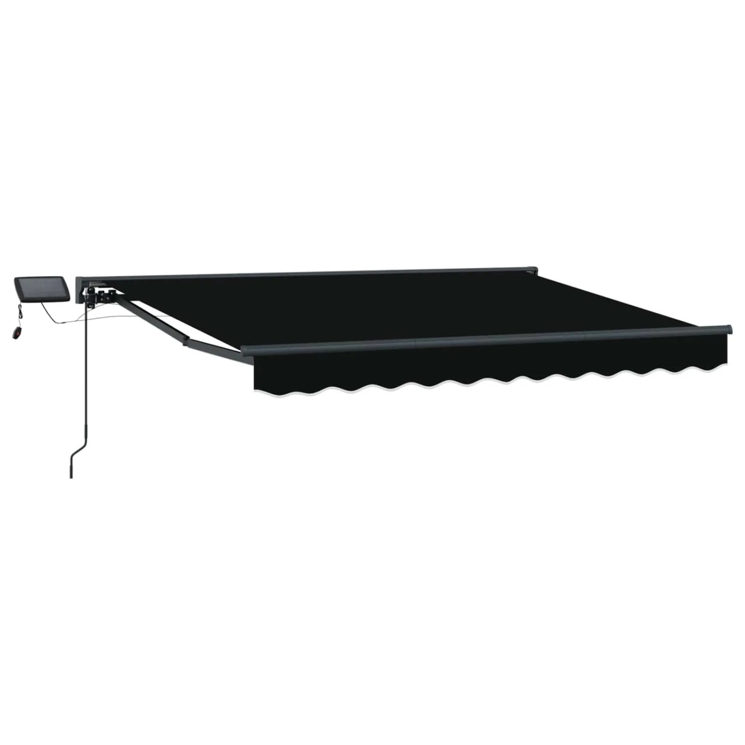 vidaXL Manueller Markisenrahmen mit LEDs Schwarz 3,5 x 2,5 m 3420831