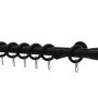Schwarzes Gardinia Gardinenstangen-Set Korfu (Ø 28 mm, 160 cm) mit Ringen und Haken.
