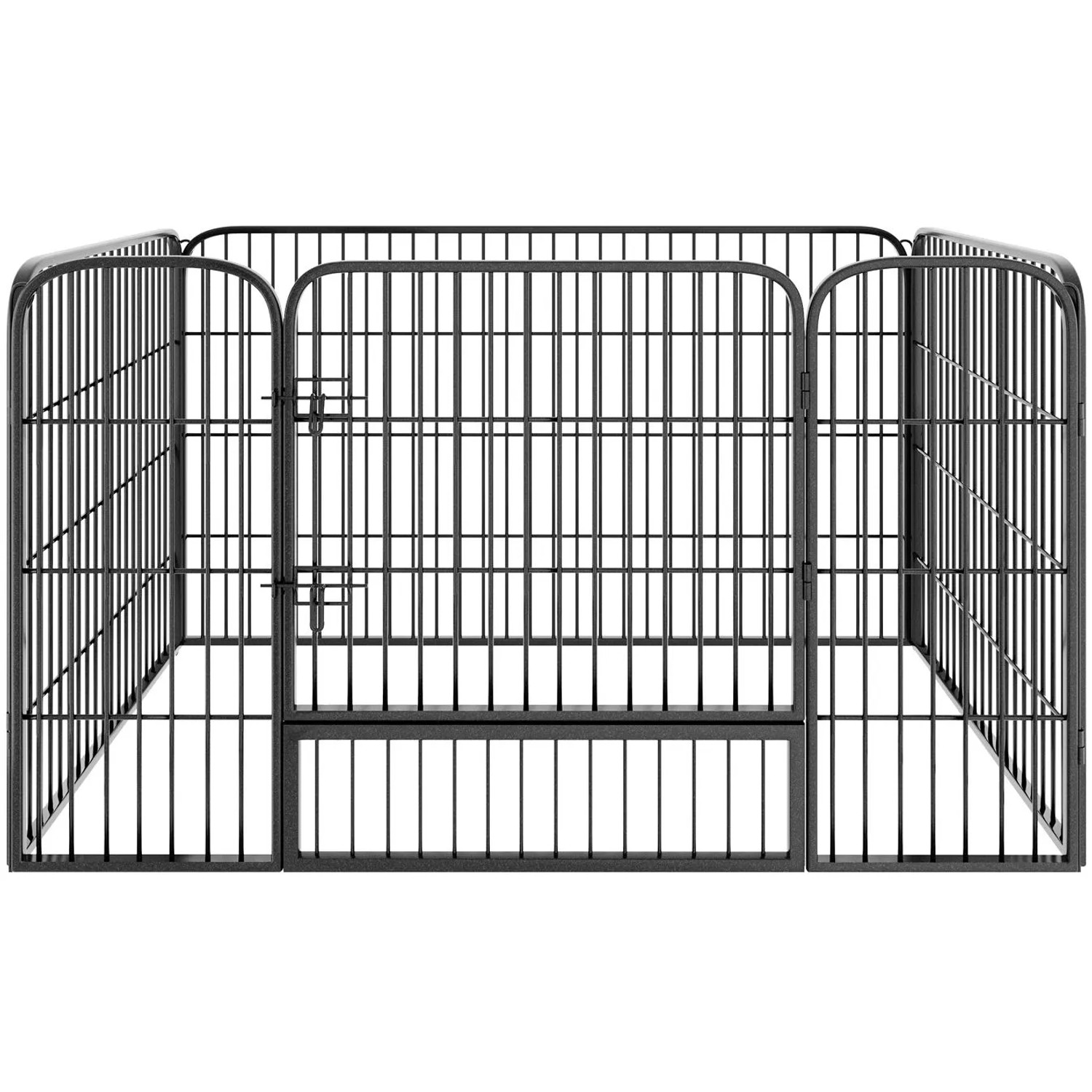 Tectake Welpenauslauf Tino 4 Teilig  Faltbar Höhe 70 cm  125 x 85 x 70 cm Grau
