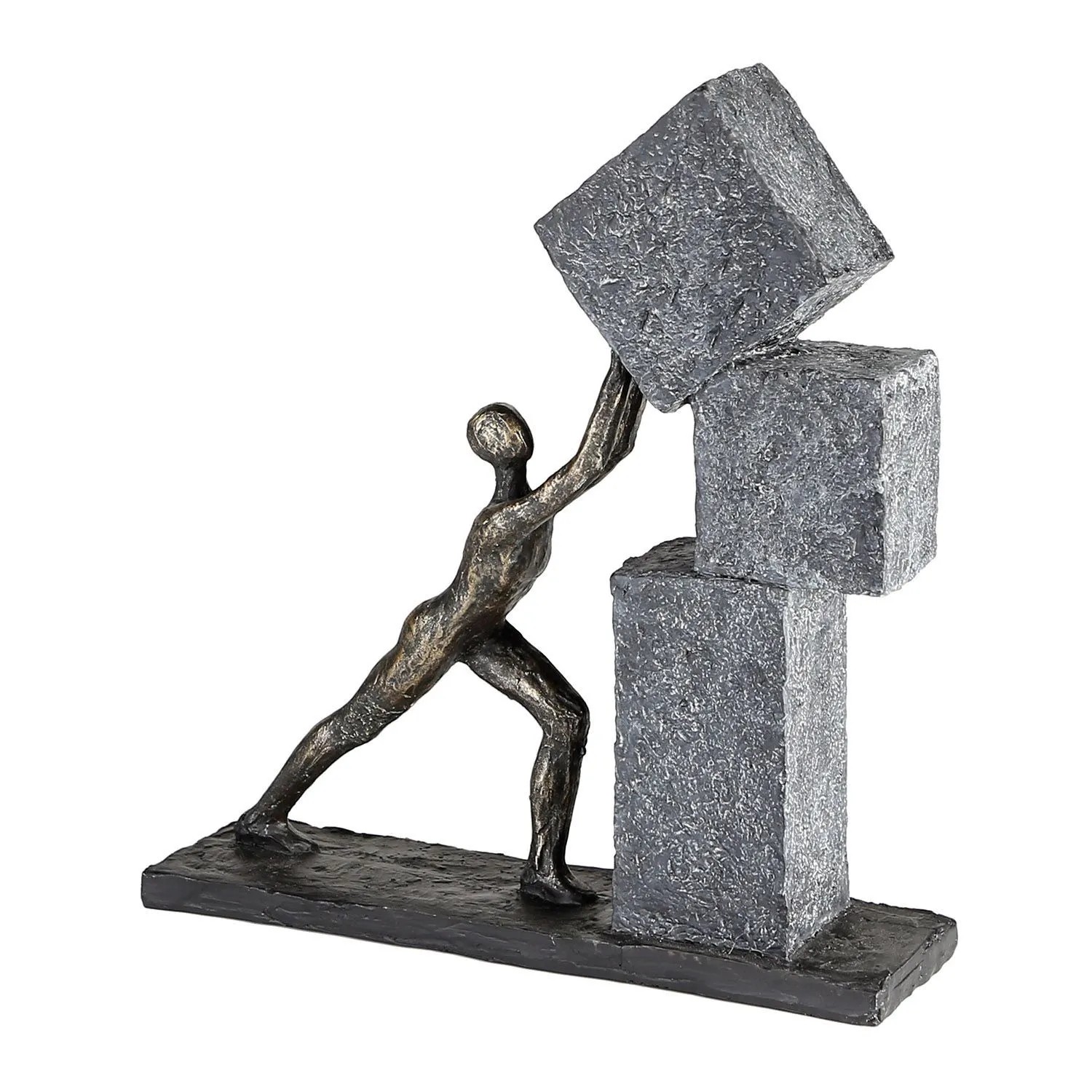 Gilde Skulptur Stacking Bronzefarben Grau 30,5 cm x 28 cm