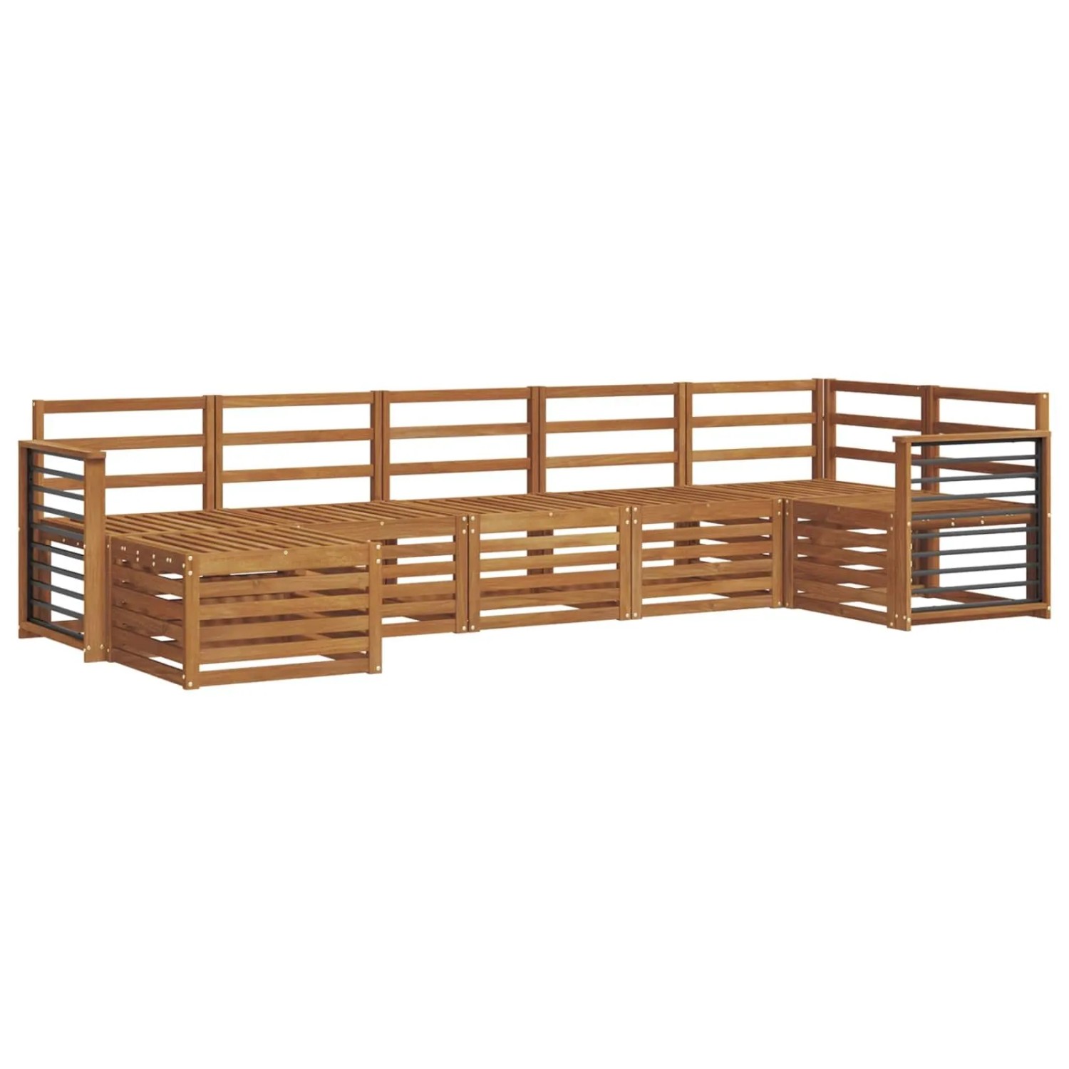 vidaXL Sofagarnituren 7 Tlg Natur Massivholz Akazie 3375179