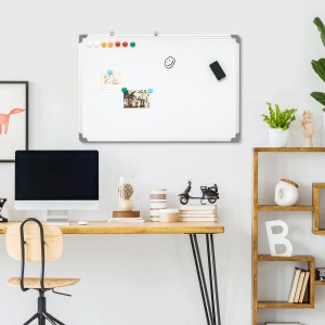 HOMCOM Whiteboard Staffelei zur Wandmontage, 90x60cm, mit Magneten und Stiftablage.