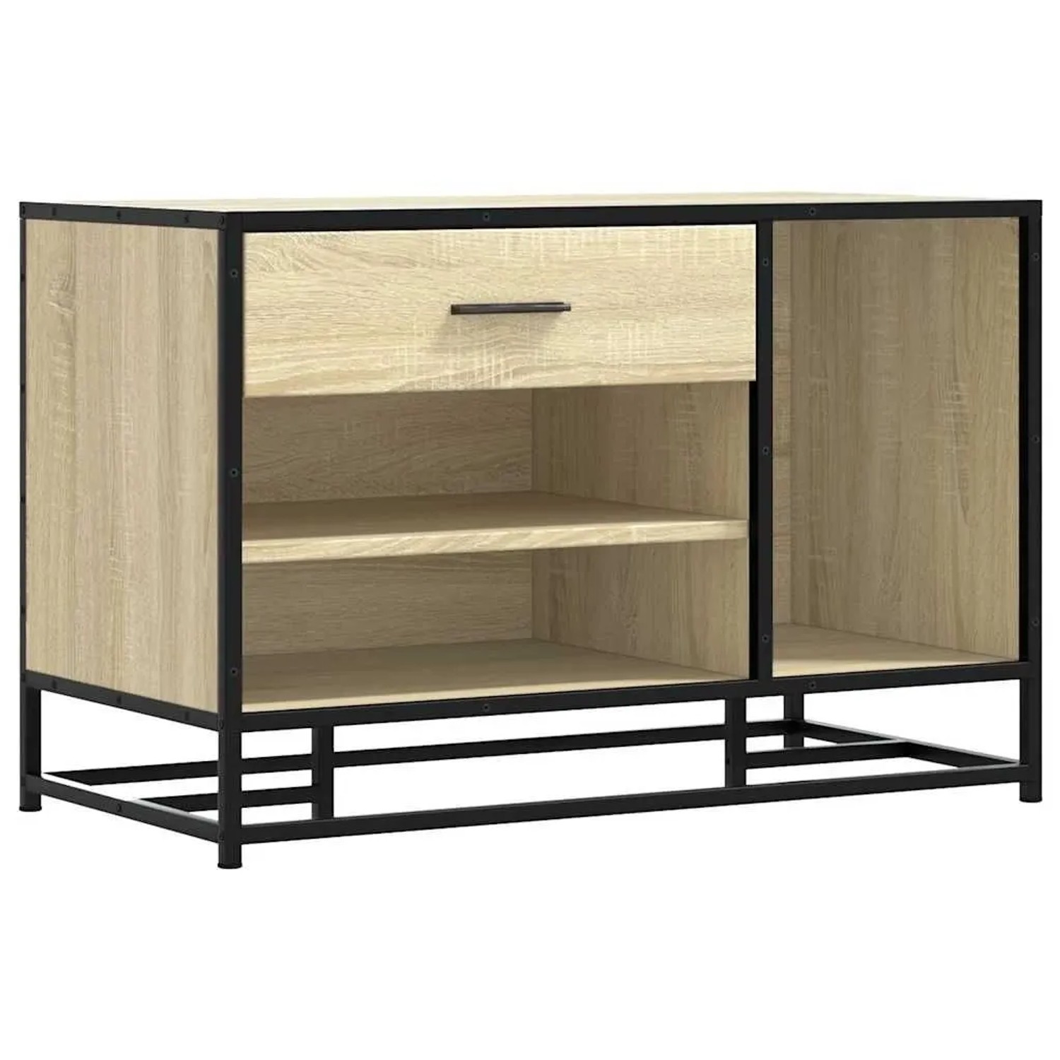 vidaXL Schuhbank Sonoma-Eiche 80x40x53,5 cm Holzwerkstoff und Metall 849225