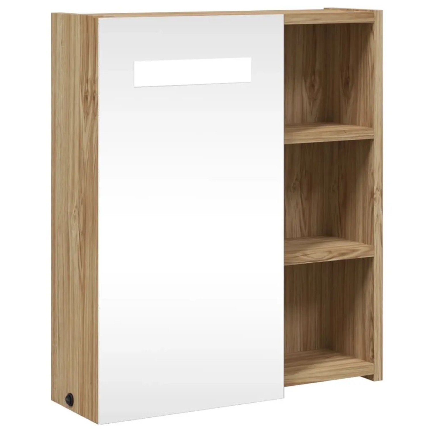 vidaXL Spiegelschrank mit LED-Beleuchtung Eichenoptik 45x13x52 cm 357968 günstig online kaufen