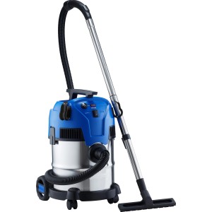 Nilfisk Multi II 22 Inox Nass-Trockensauger mit Edelstahlbehälter und Zubehör.