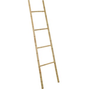 Handtuchhalter aus Bambus, 160 cm hoch, mit vier Sprossen im natürlichen Design.