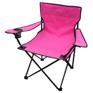 Pinker Mojawo Anglersessel/Campingstuhl mit Getränkehalter und Tasche.