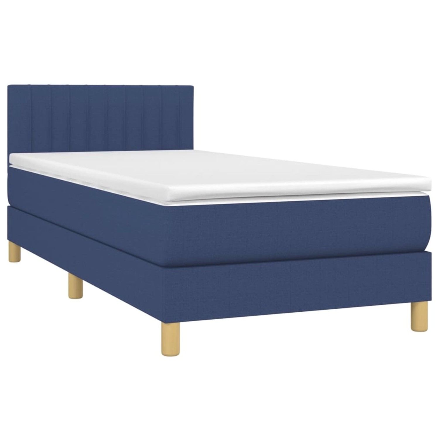 vidaXL Boxspringbett mit Matratze & LED Blau 90x190 cm Stoff 3133843 günstig online kaufen
