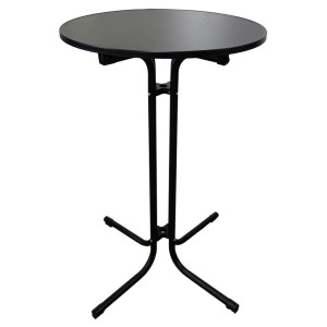 Chefgastro Stehtisch Mit Hussen Klappbar Rund Hxø 110X70Cm Bistrotisch Stahl MDF-Platte Mit Edelstahlbeschichtung Schwarz Wetterfest Gartentisch