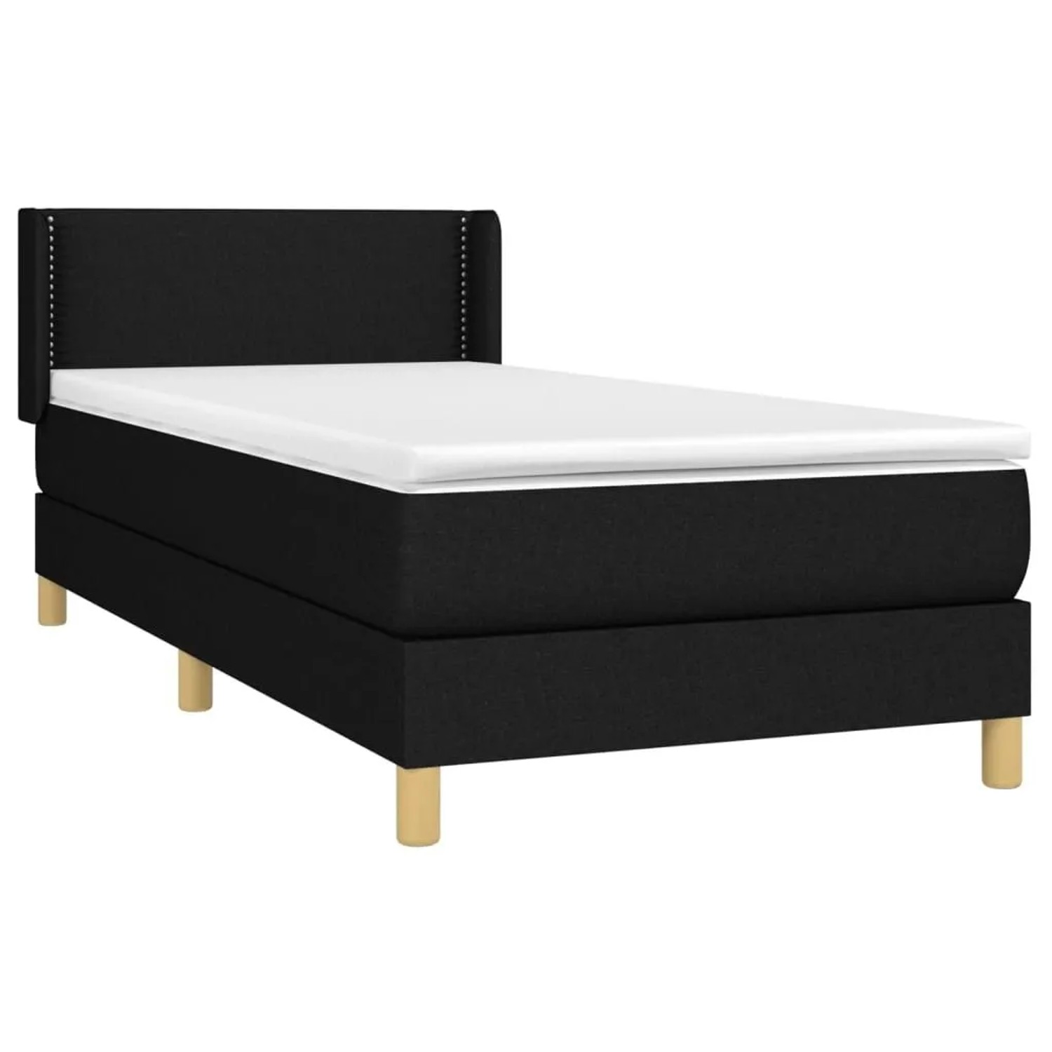 vidaXL Boxspringbett mit Matratze Schwarz 90x200 cm Stoff 3130163 günstig online kaufen