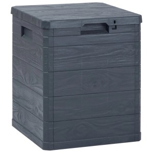 VidaXL Garten-Aufbewahrungsbox, 90 L, Anthrazit, Kunststoff mit Holzoptik.