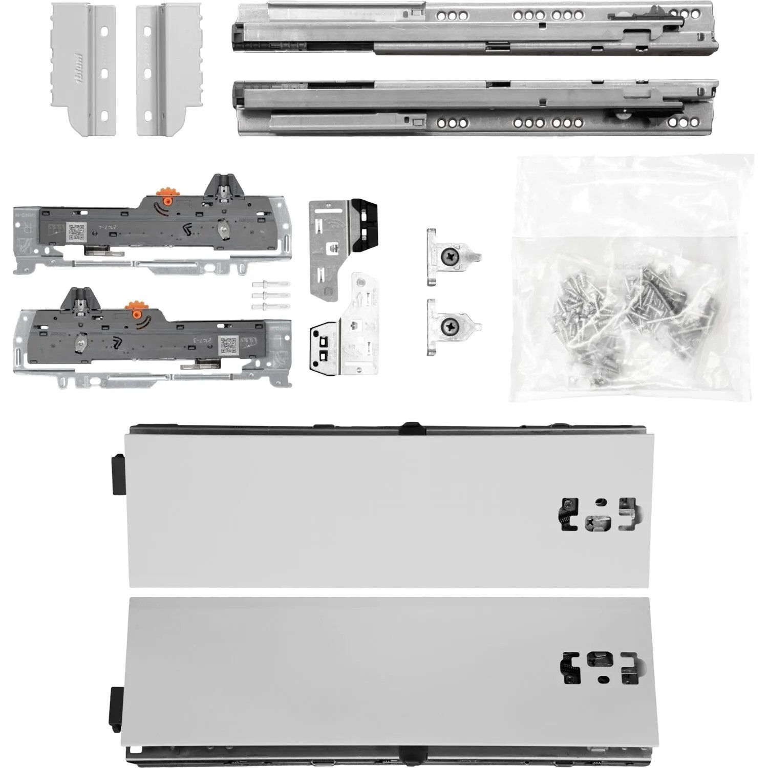 vasalat Set Blum Schubladenschienen Tandem Zargenhöhe 115 mm 30 kg NL 350 mm Grau bis KB 600 mm