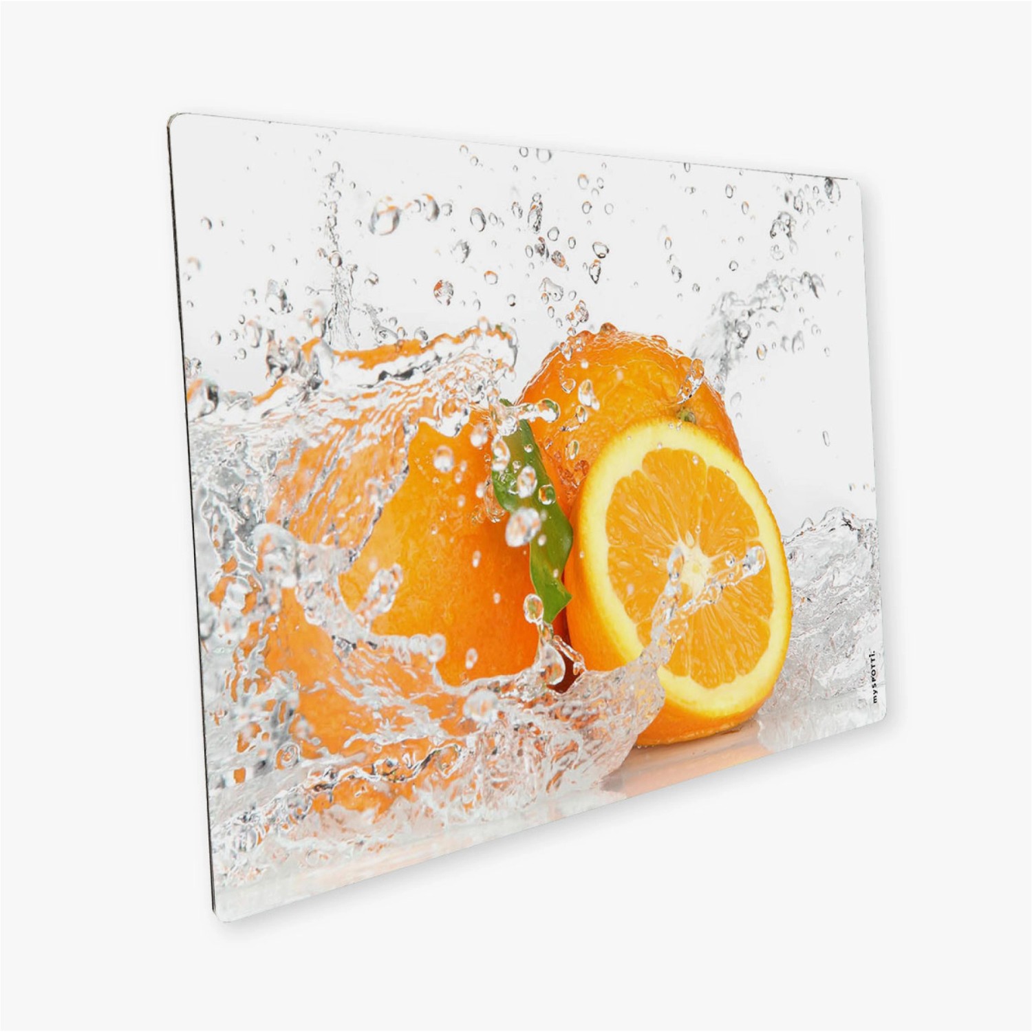 Myspotti Mini-Spritzschutzplatte Aqua Orange 59 cm x 41 cm