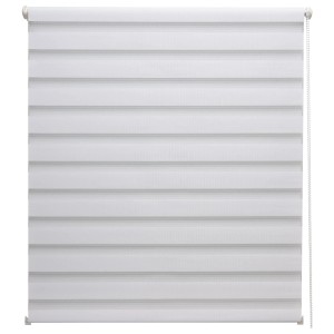Weißes Sol Royal Doppelrollo SolDecor DL2, 65x150cm für Fenster, mit Kettenzug.