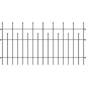 Metallzaun Grund-Set Madrid, anthrazit, zum Einbetonieren, 75 cm hoch, 1000 cm breit.